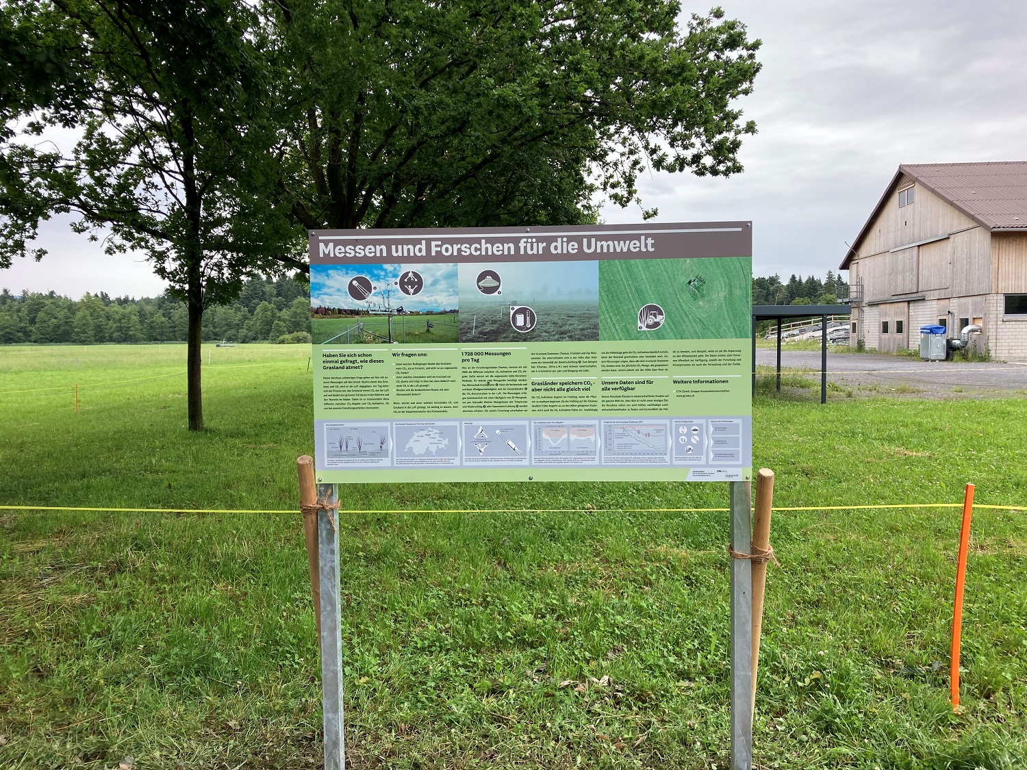 Enlarged view: Infoboard installed at farm/research site.